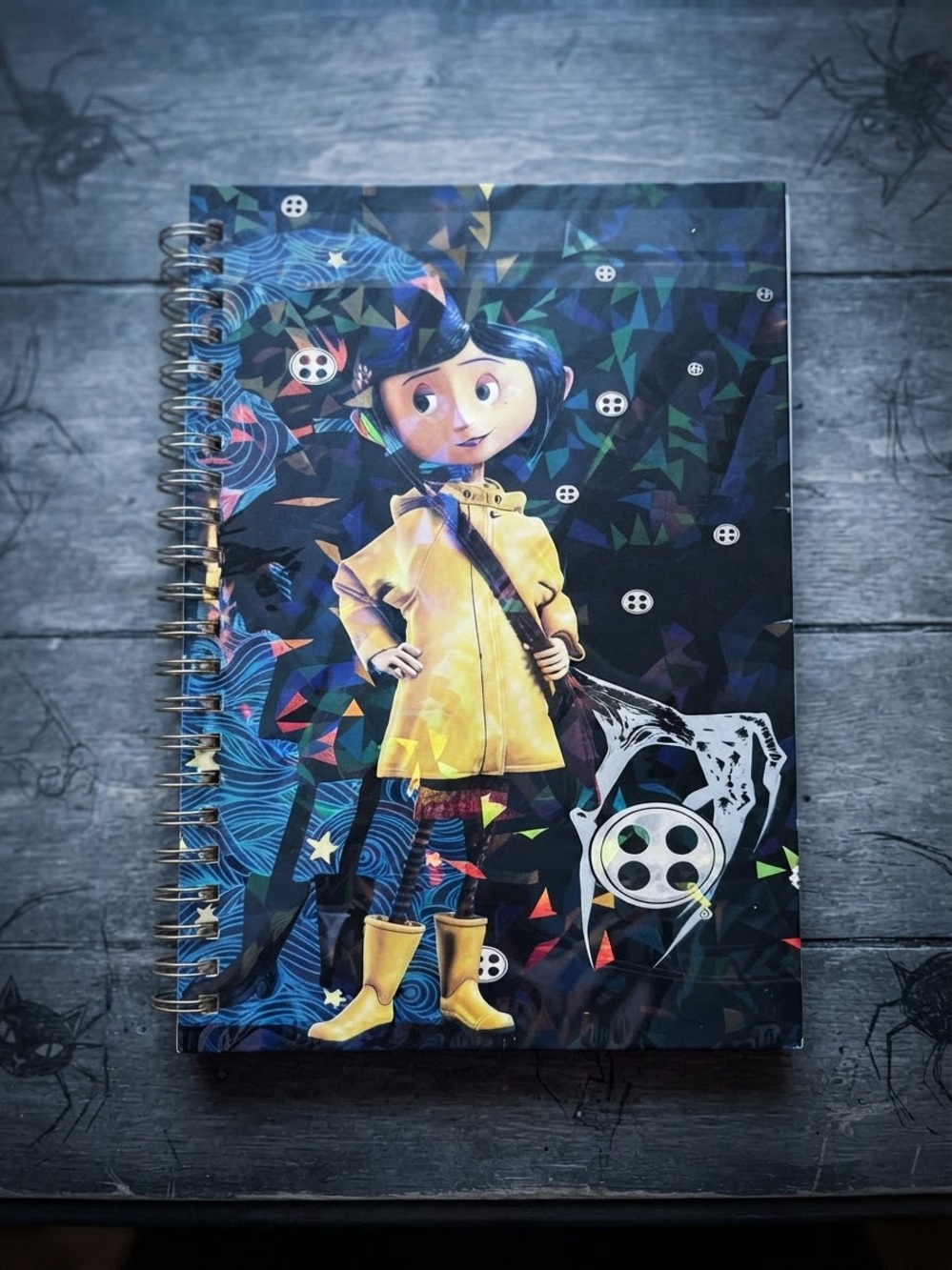 Yellow Raincoat Coraline Spiral Notebook - Kids Accessories A5